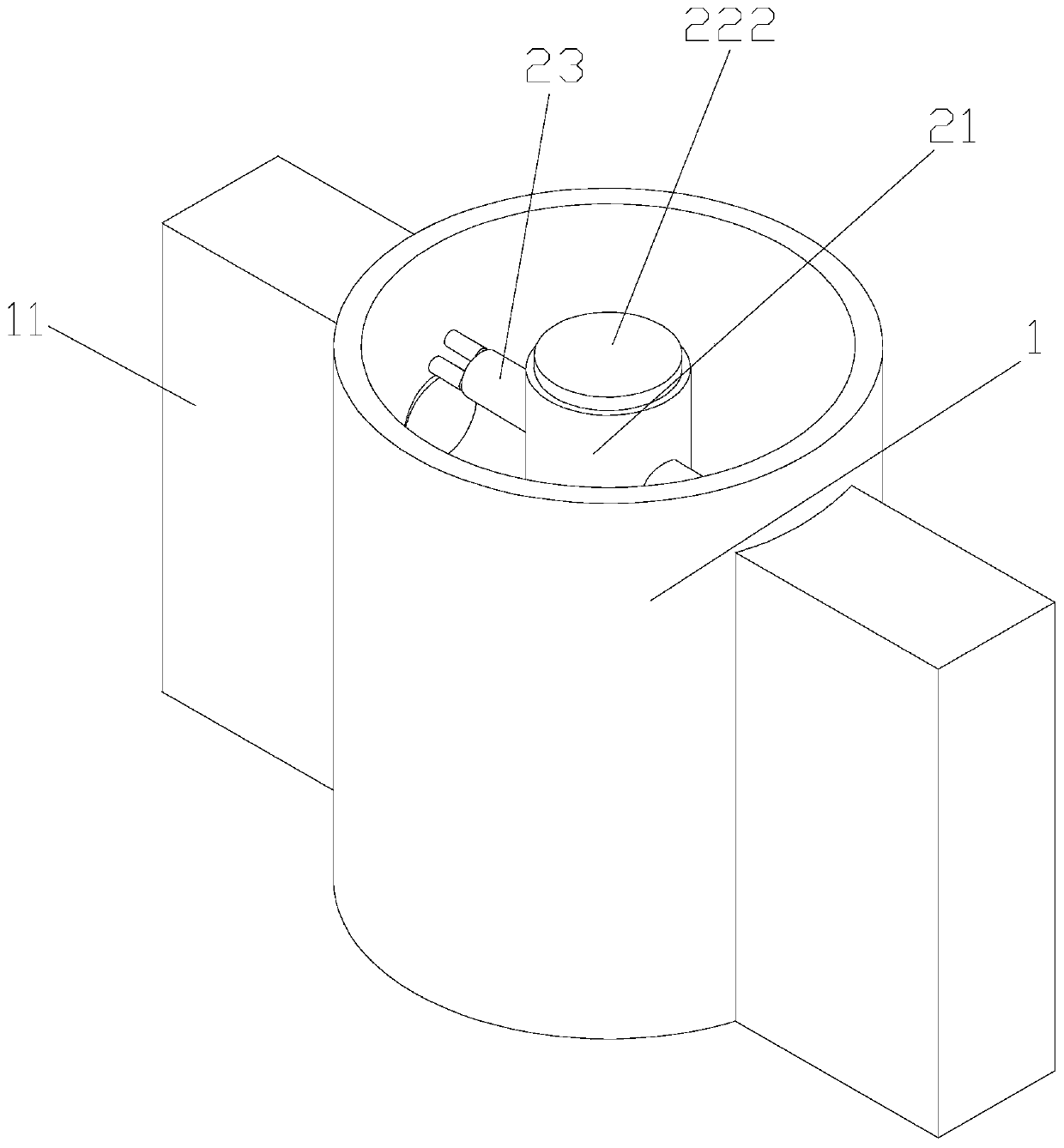 Yellow mud treatment device for wine jar sealing