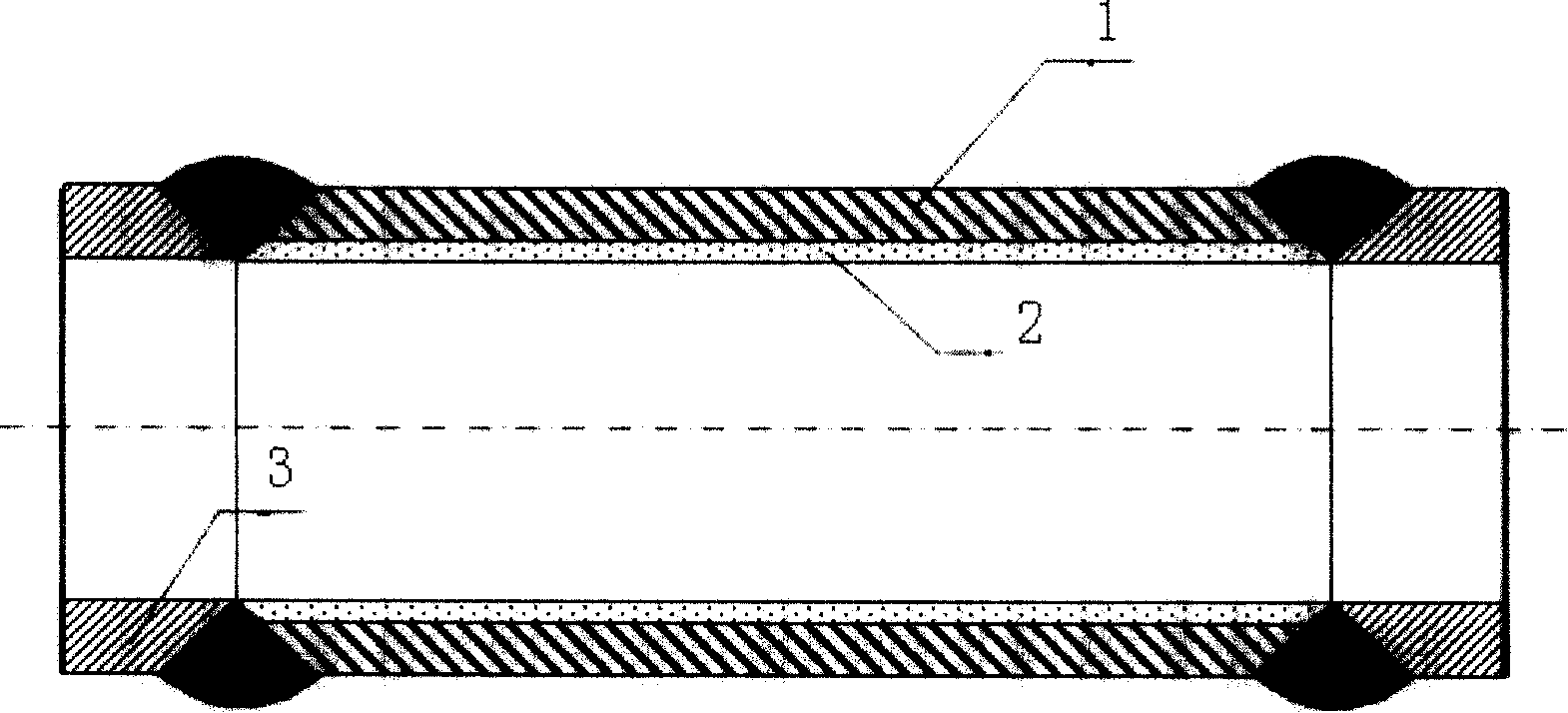 Inner lining anti-corrosion metallic composite pipeline with easy welded joint structure