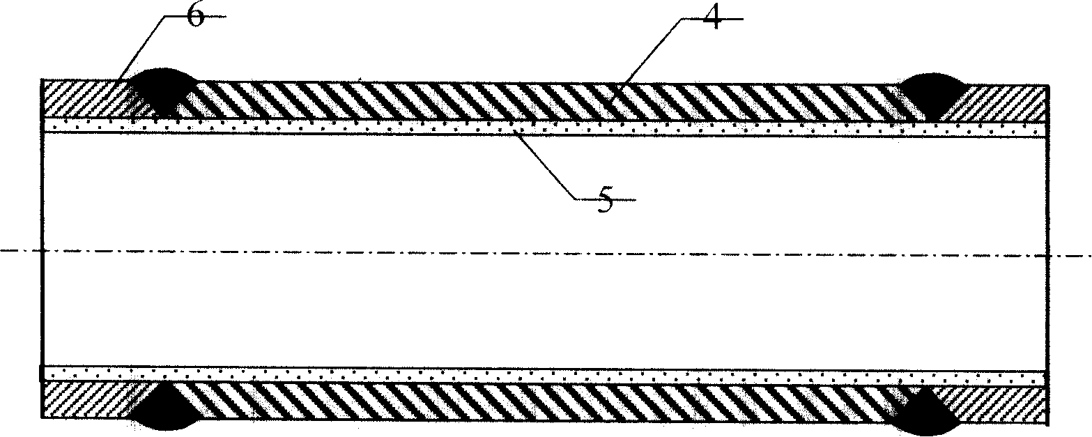 Inner lining anti-corrosion metallic composite pipeline with easy welded joint structure