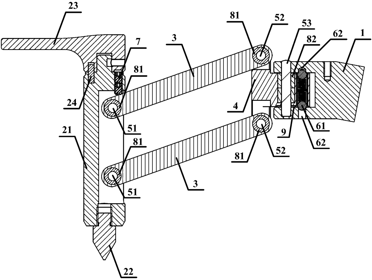 Connecting rod type sample clamp