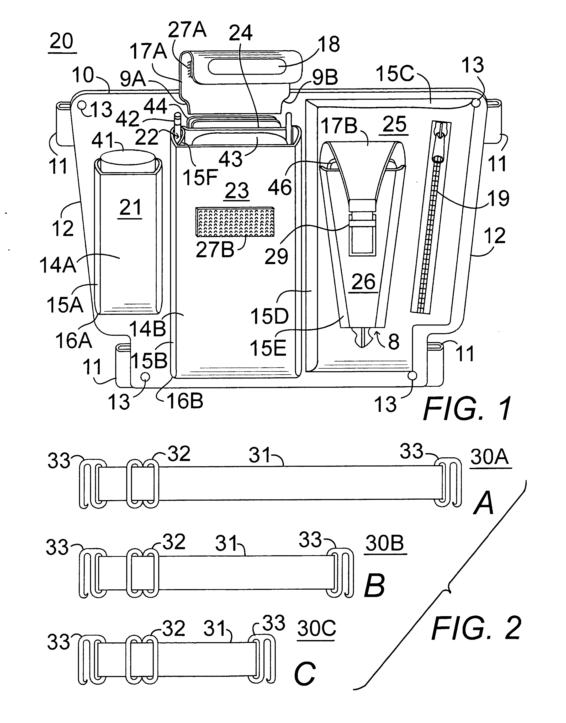 Adjustable purse wearable on different parts of the leg