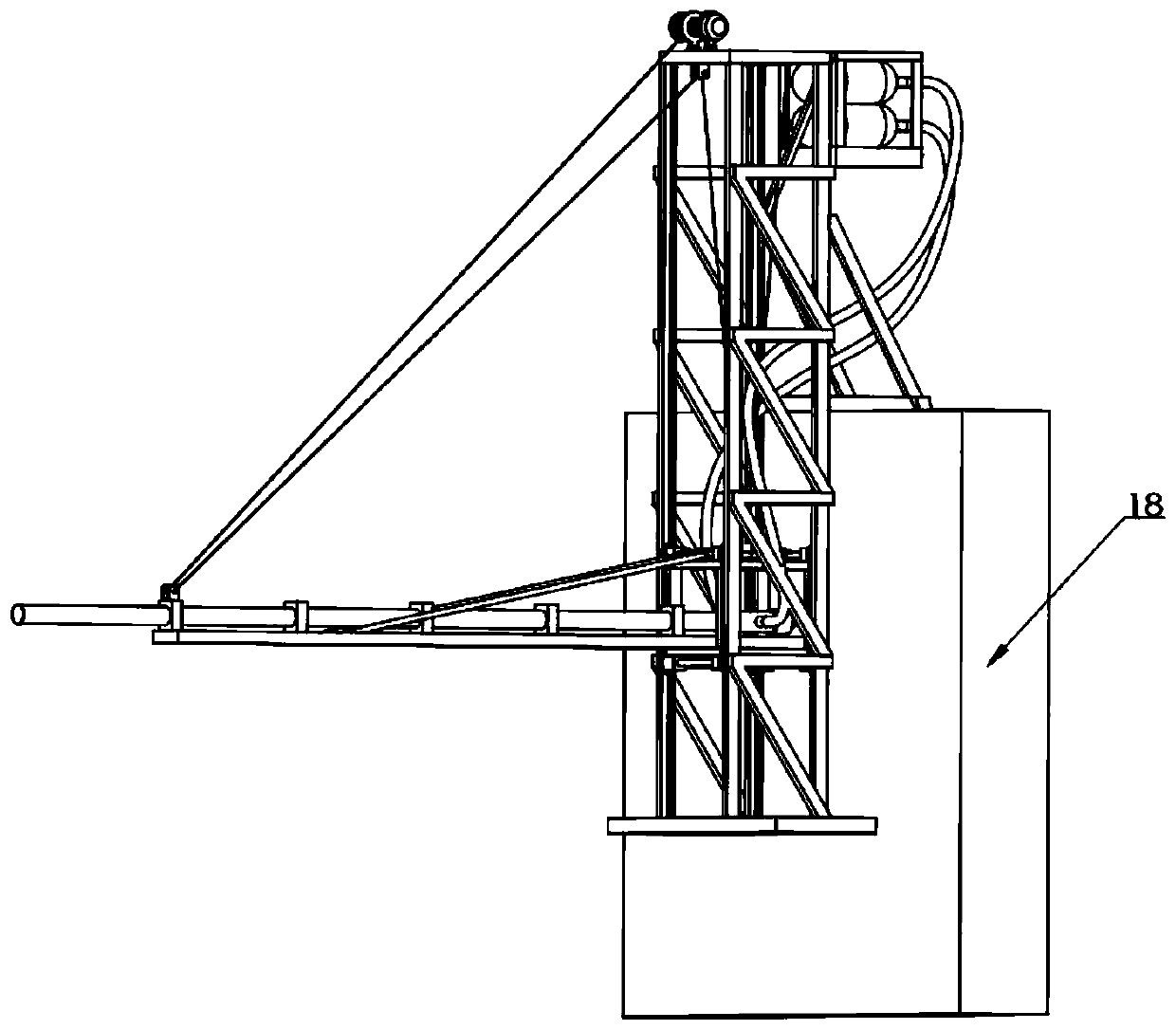 Wall-mounted variable depth underwater launching device for water tank