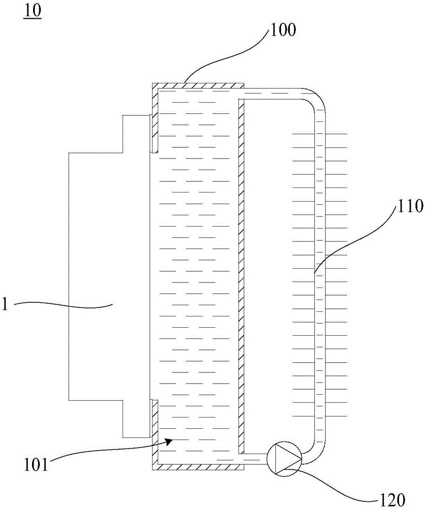 Liquid direct contact type cooling device