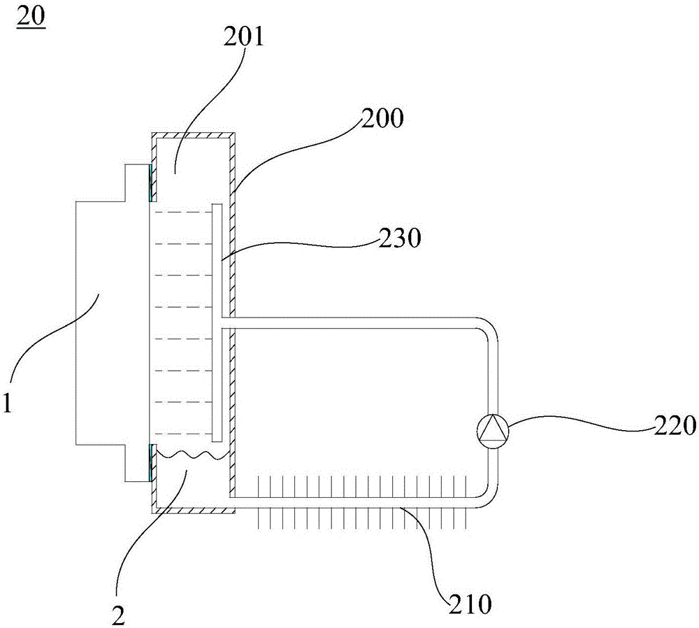 Liquid direct contact type cooling device