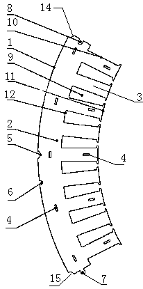 Split type stator core structure and splicing method