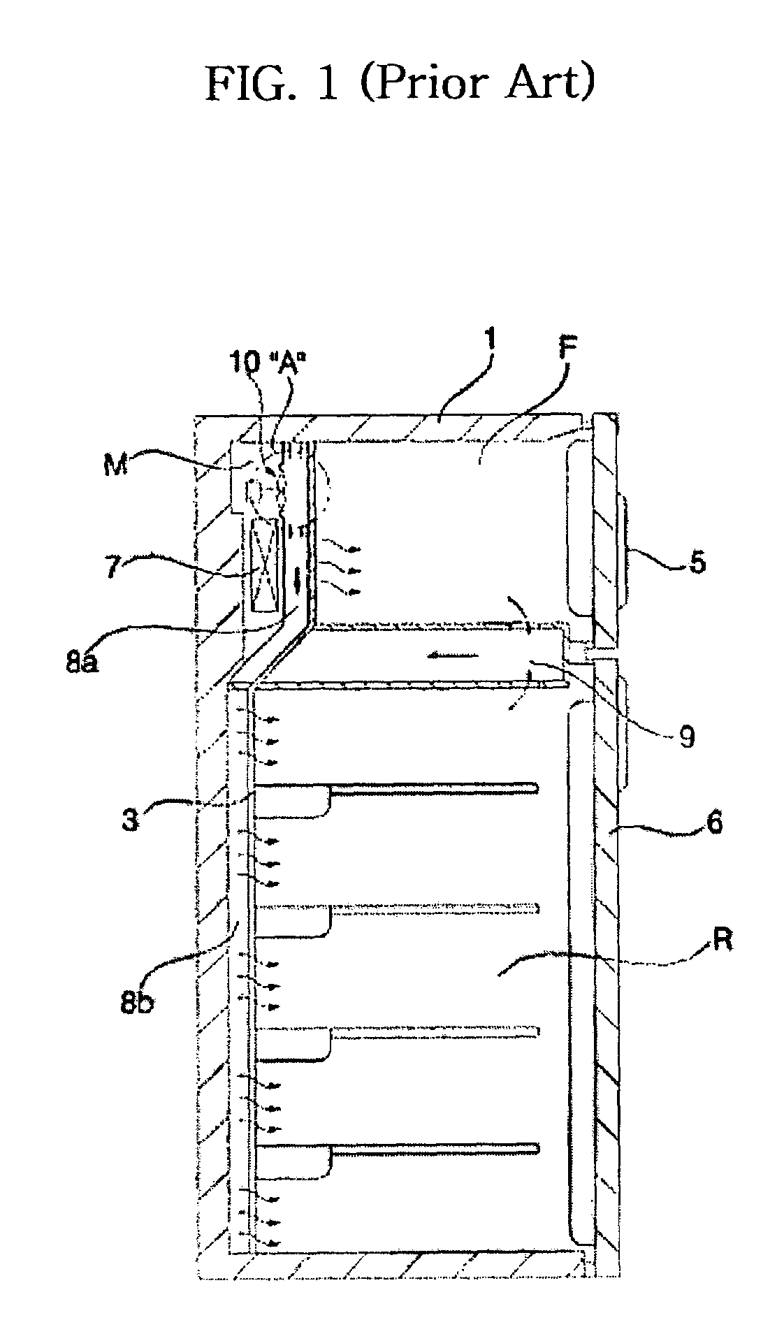 Blowing apparatus for refrigerators