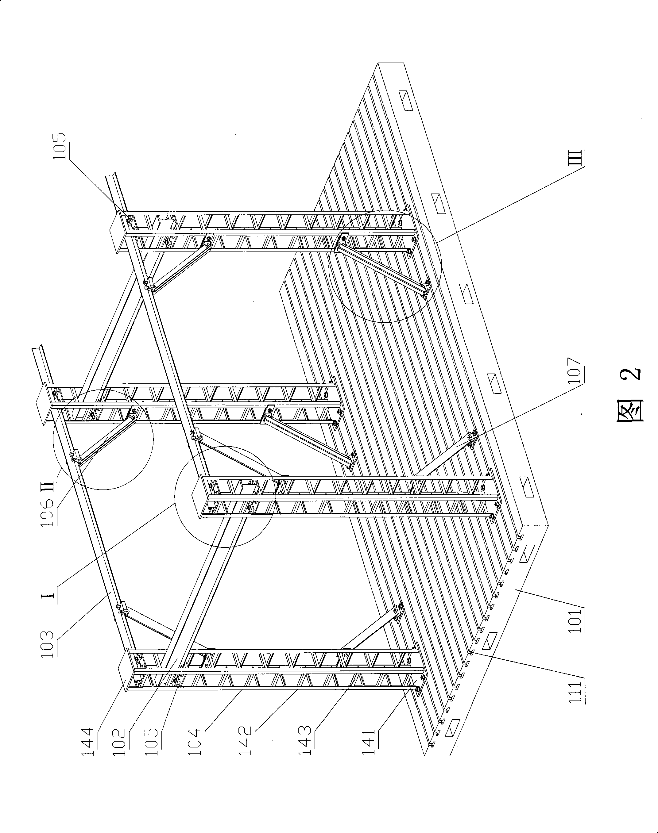 Combined type automobile white body dynamic and static state performance flexible integrated test system