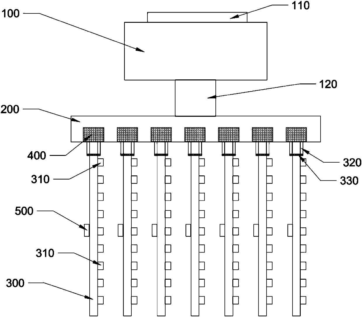 Air conditioner indoor unit with air outlet pipes capable of ascending and descending