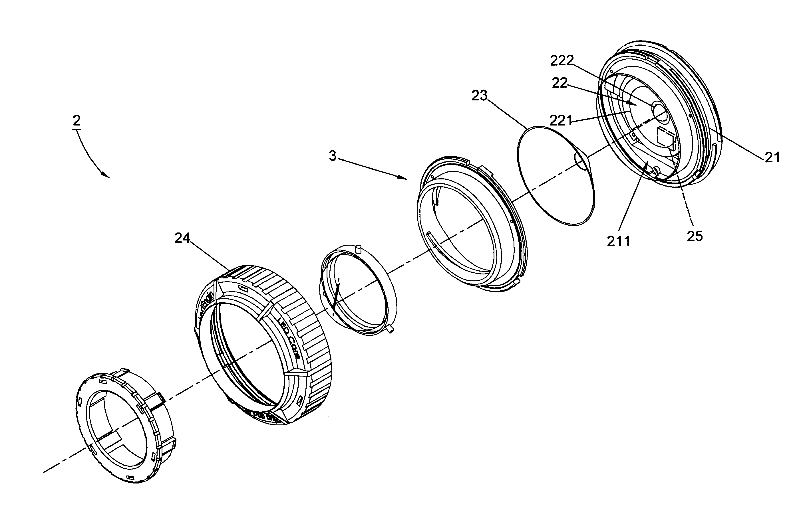 LED lamp capable of adjusting a beam spread thereof