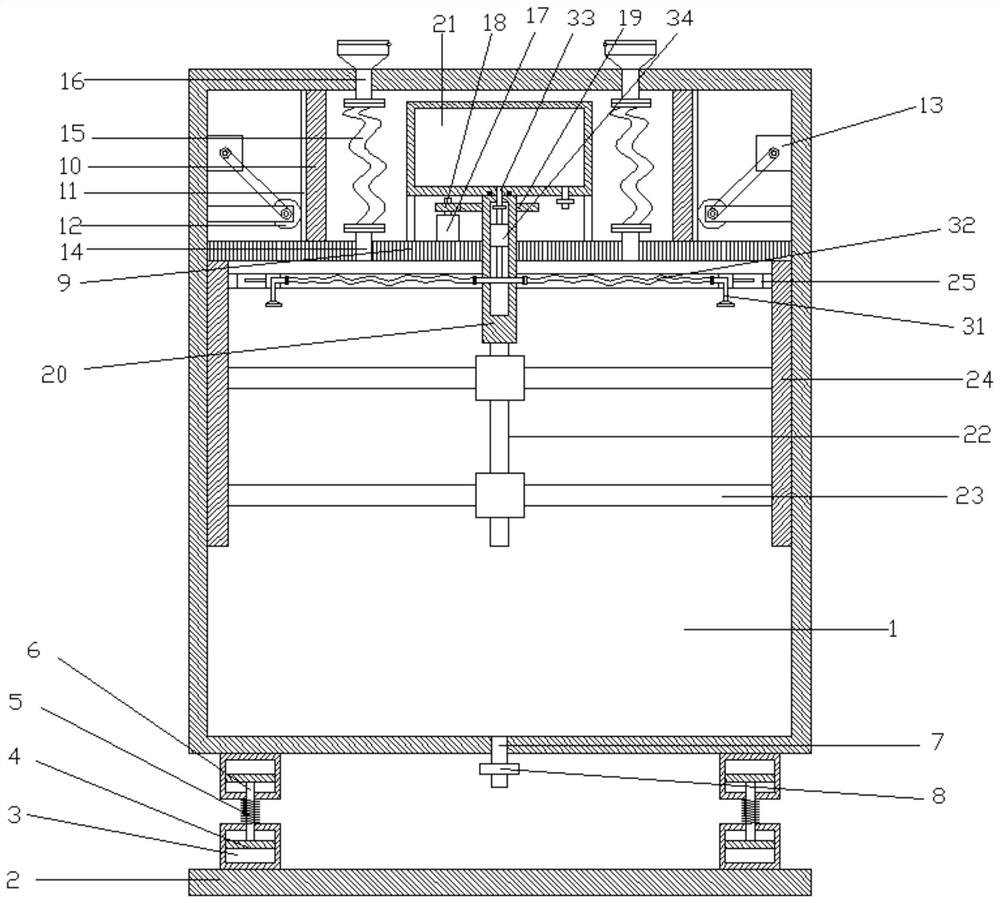 Oil stirring and skimming device for producing sesame oil