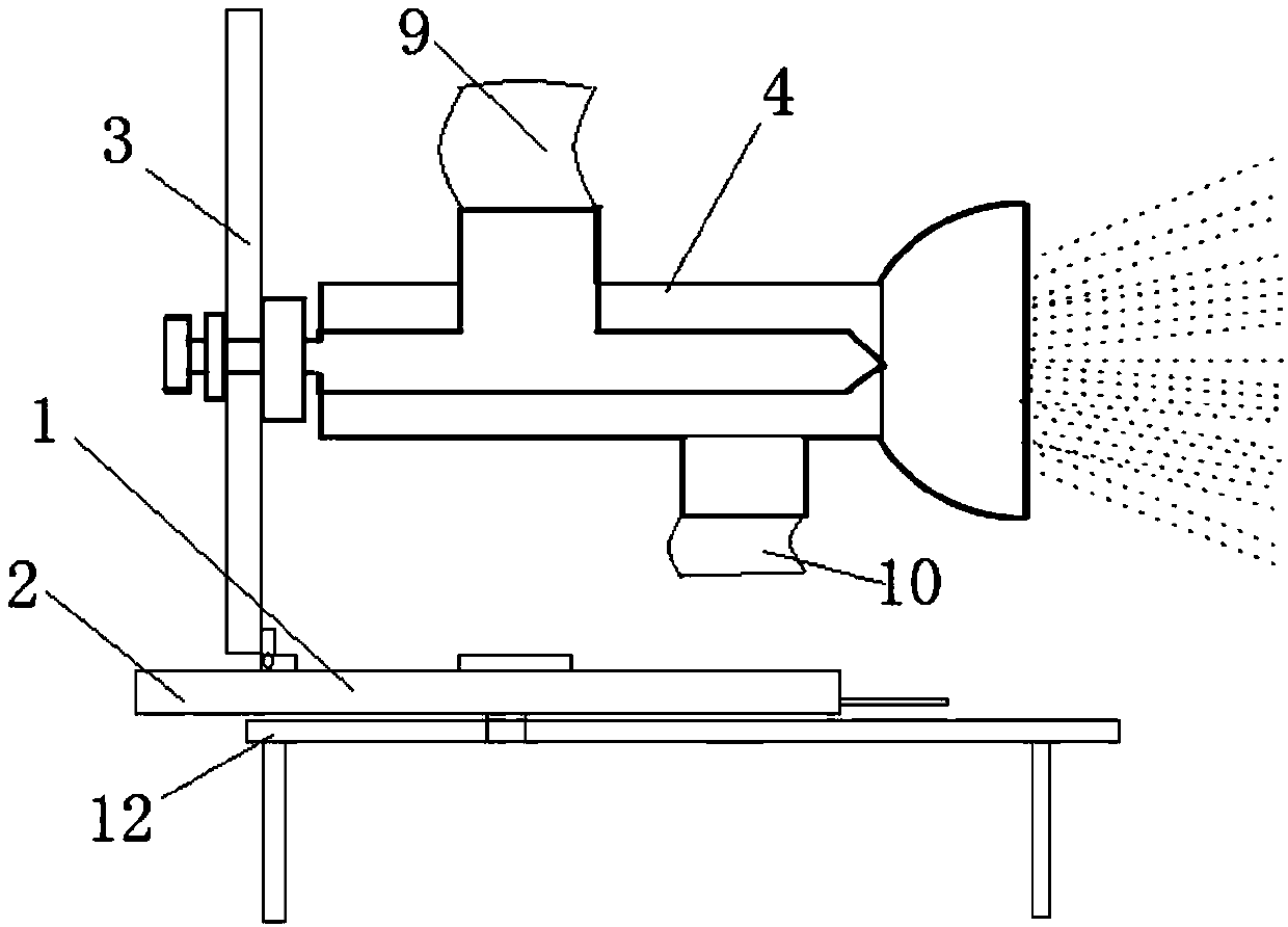 Double nozzle atomization offline detection adjustment apparatus and detection adjustment method