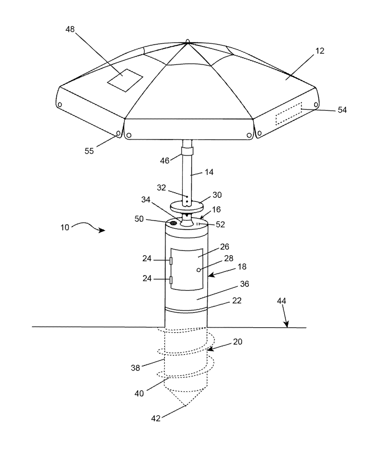 Umbrella storage spike