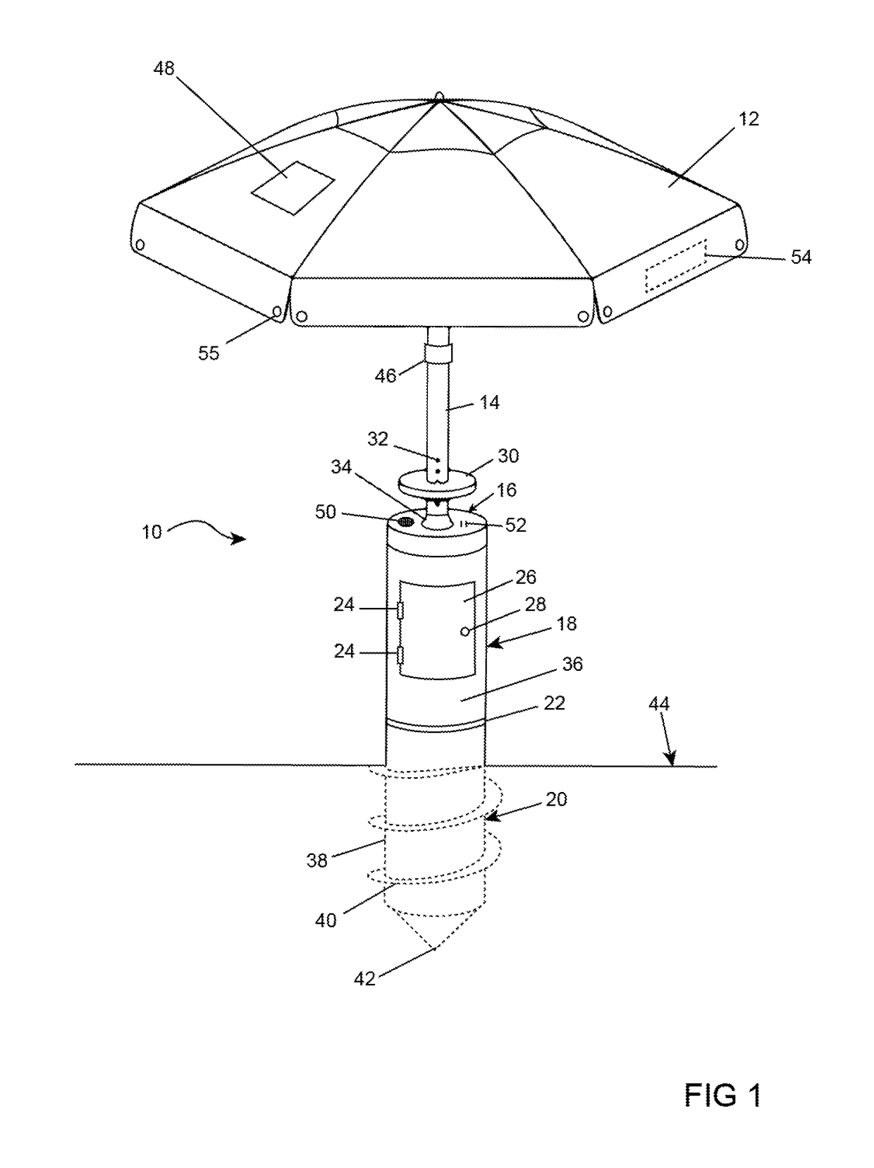 Umbrella storage spike