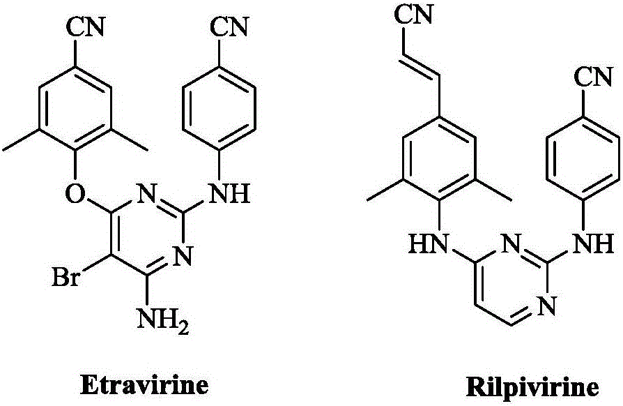 Substituted diarylpyrimidine derivative as well as preparation method and application thereof