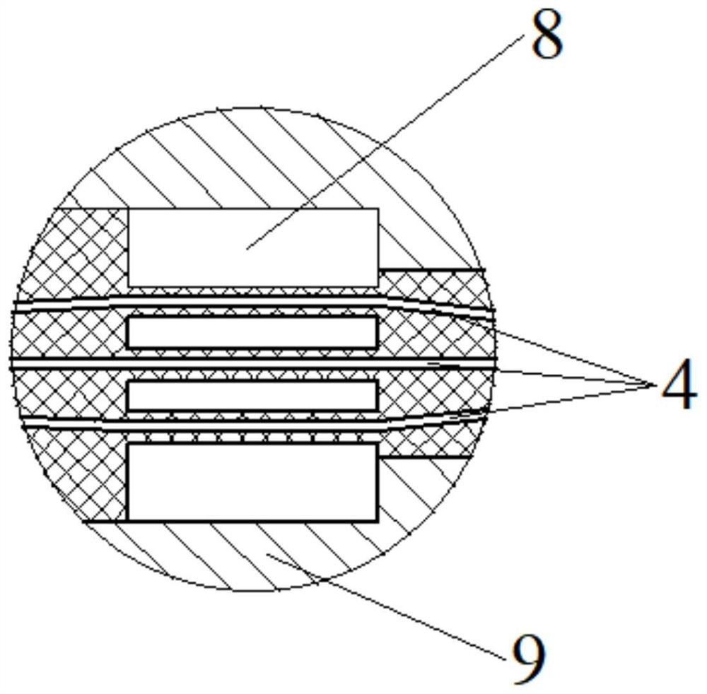 High-pressure-resistant optical fiber cabin-penetrating connector sealed by combined glue and sealing method