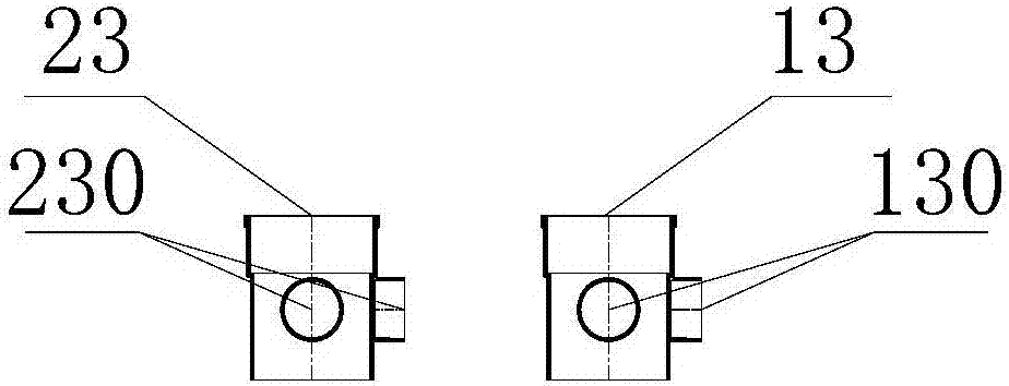 Connection structure and connection method for non-pressure tubes between modularized upper floor and lower floor