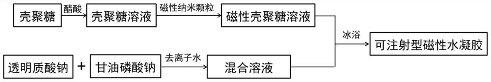 An injectable body temperature curing thermotherapy magnetic hydrogel and its preparation method