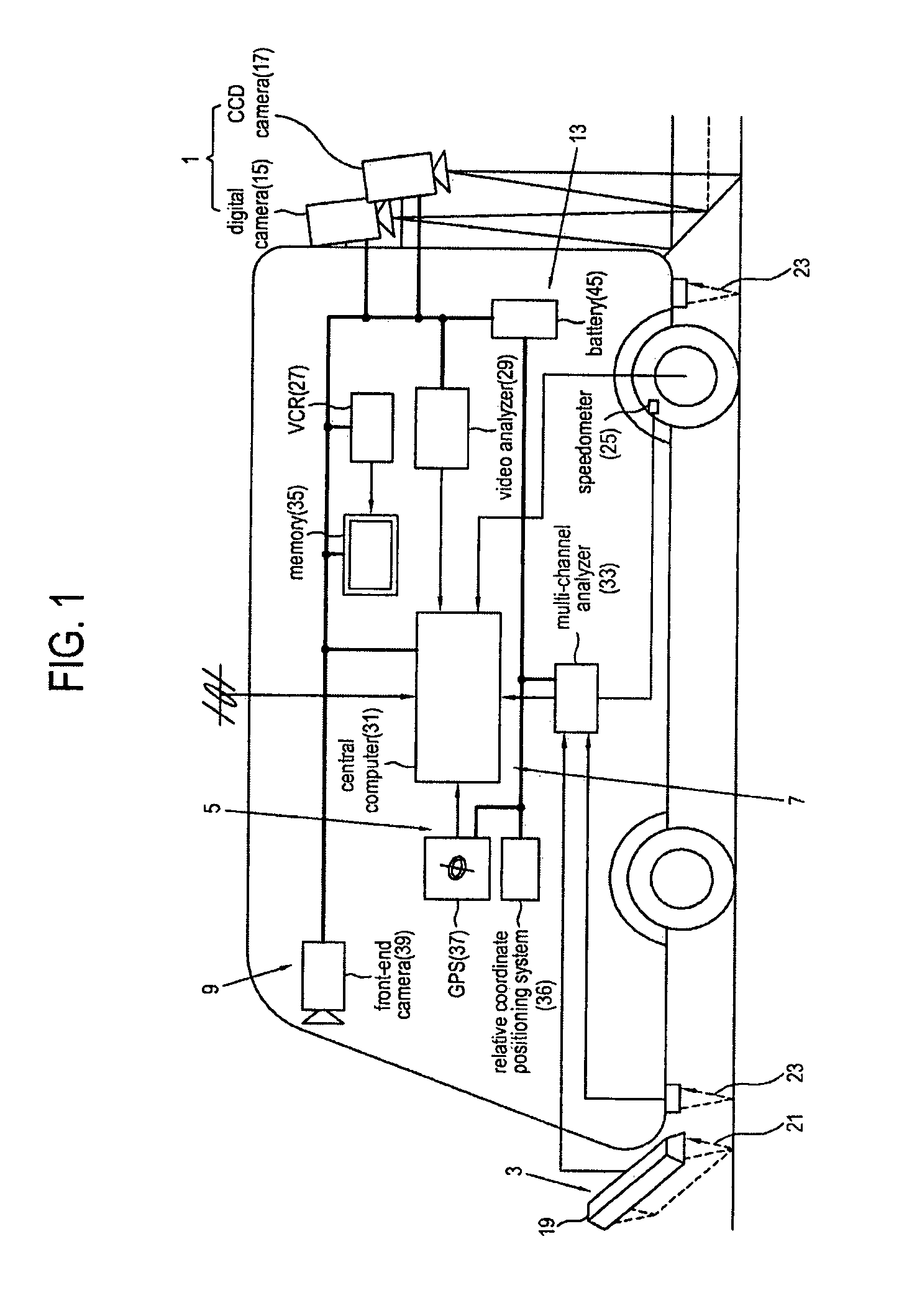 Apparatus for automatically inspecting road surface pavement condition