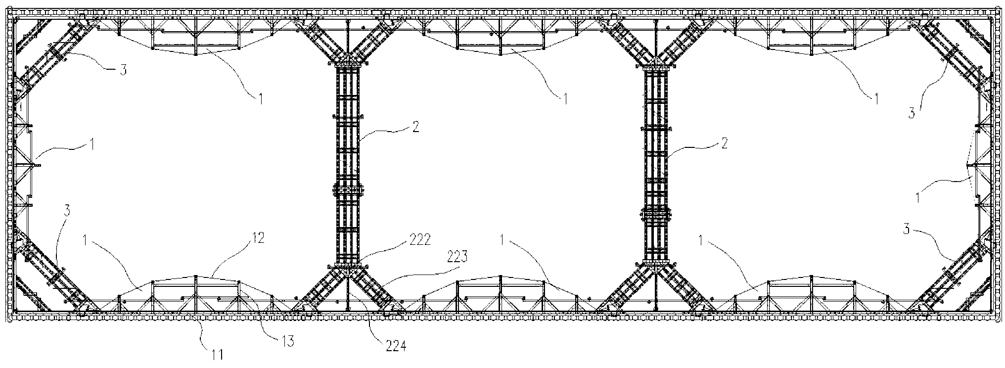 Structure for improving rigidity and stability of foundation pit steel support