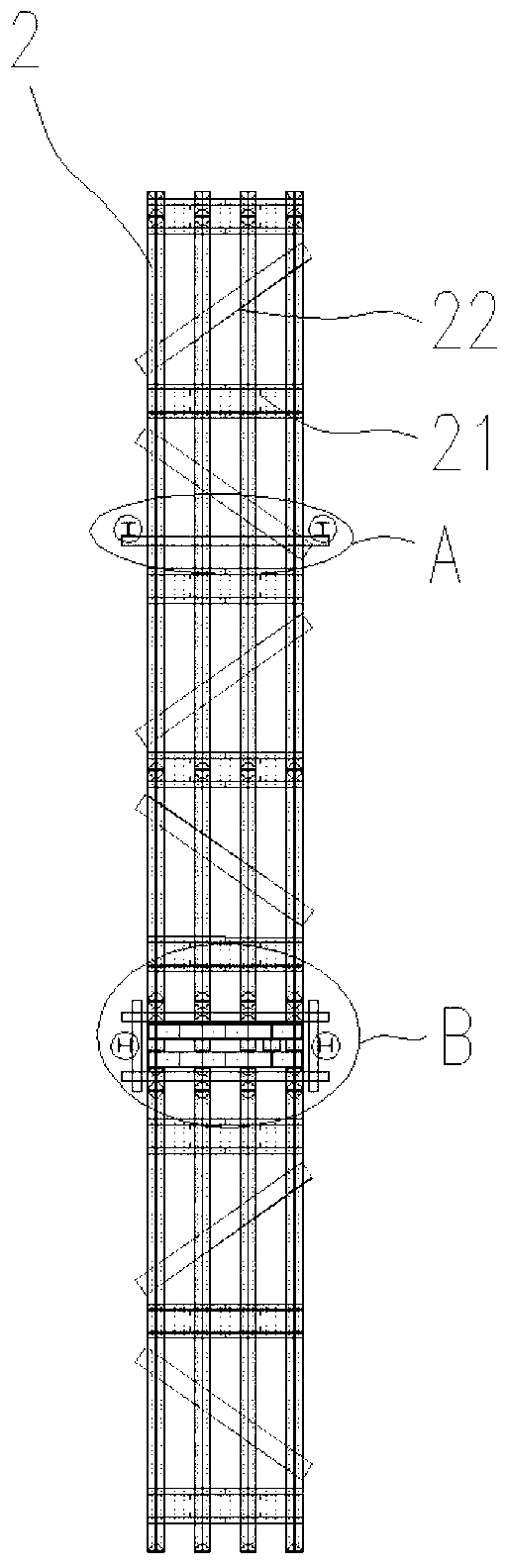 Structure for improving rigidity and stability of foundation pit steel support