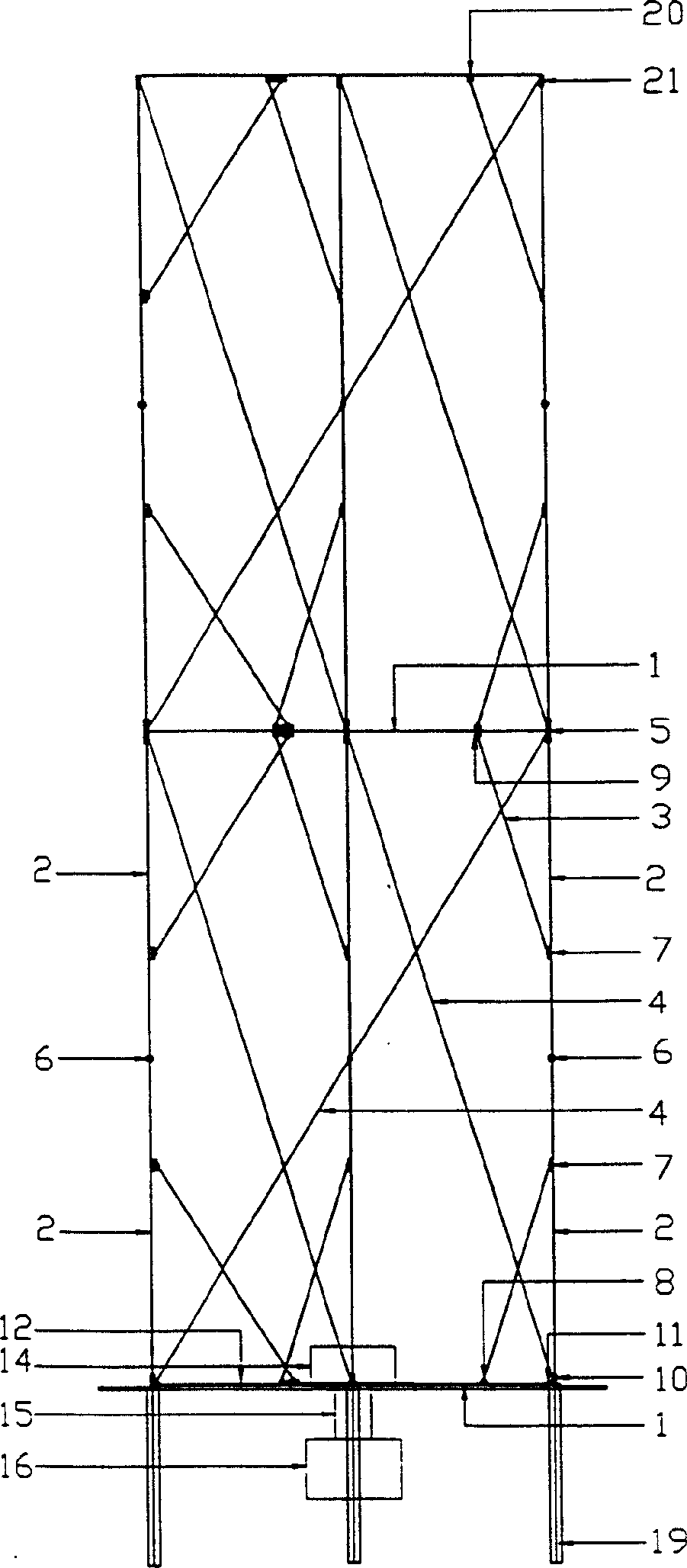 High-rigidity synchronously spreading folded space extension arm