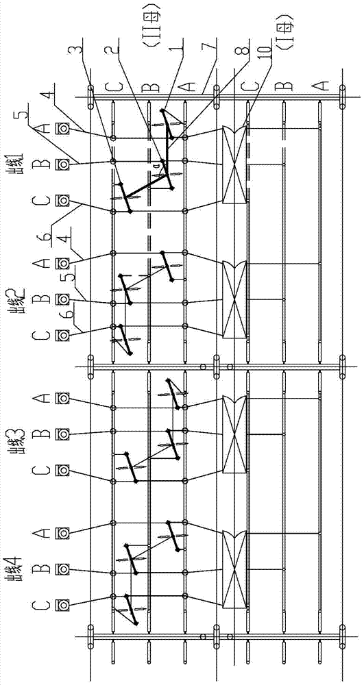 Substation high-voltage isolation switch arrangement structure