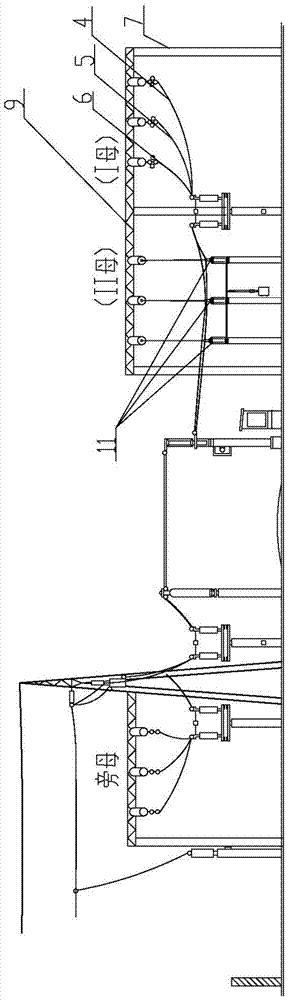 Substation high-voltage isolation switch arrangement structure