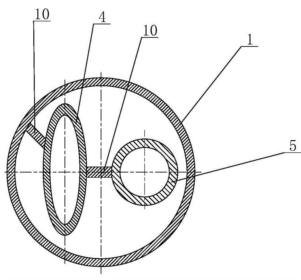 A device for hydraulic removal of rock debris in a hole