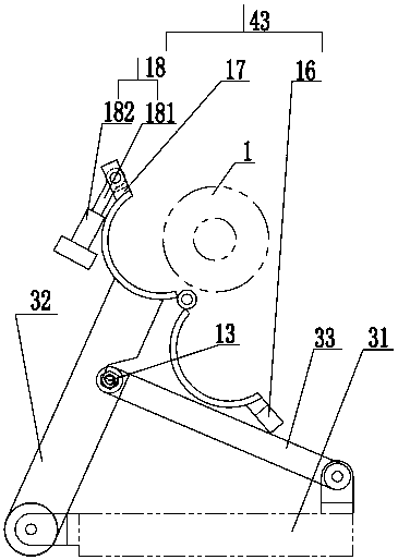 Material strap winding device