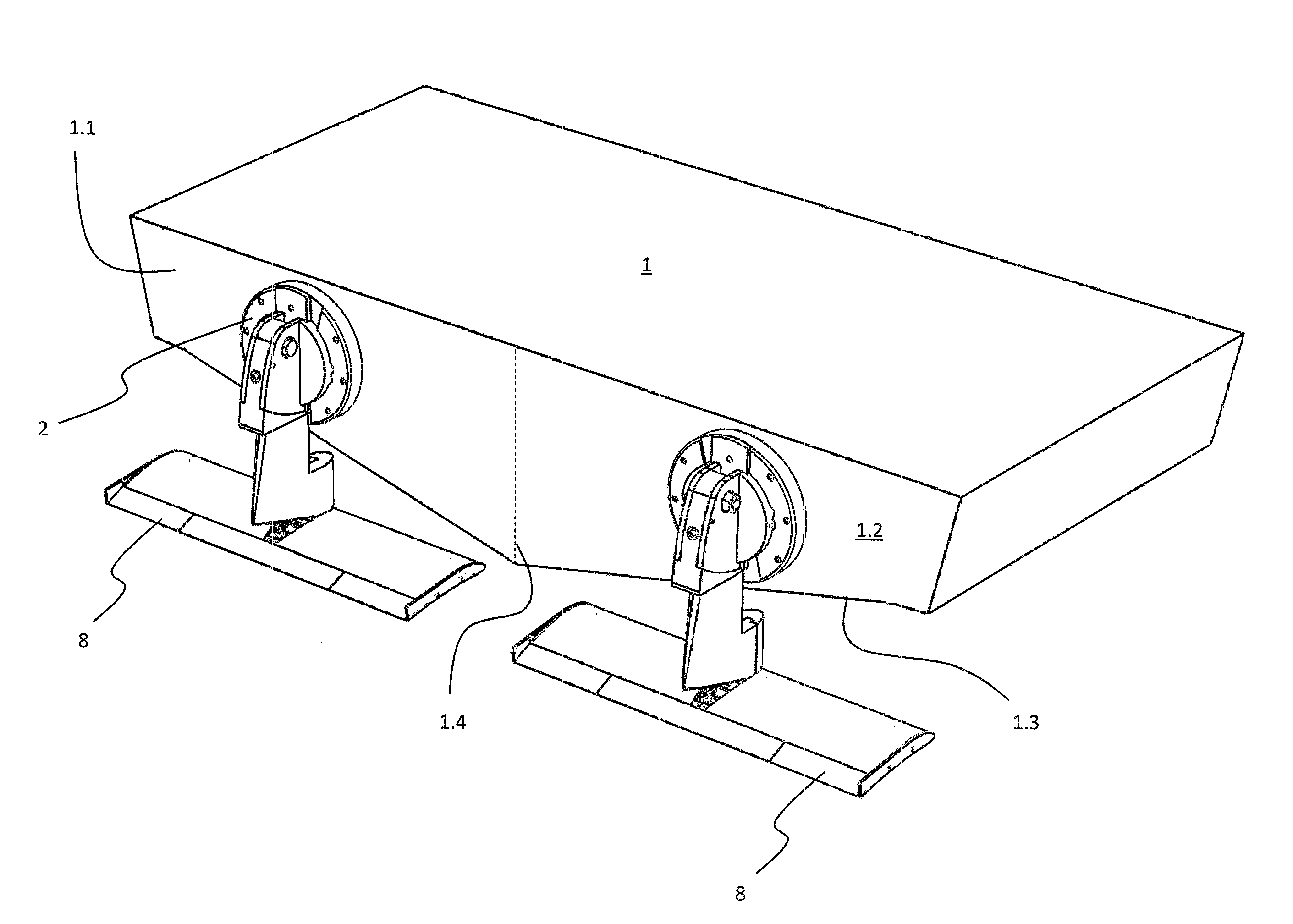 Trim stabilizer device having adjustable foil for speed boats