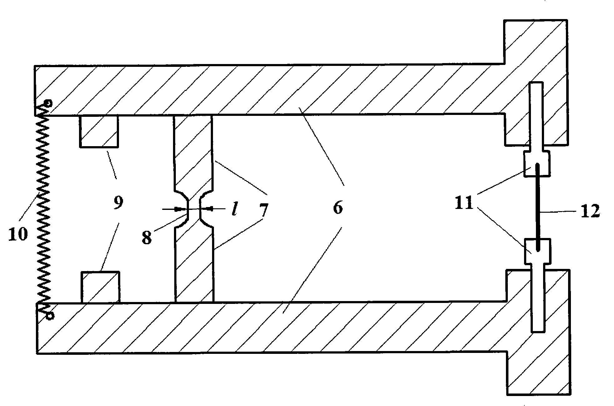 Low-dimension material dynamic tensile loading measurement system