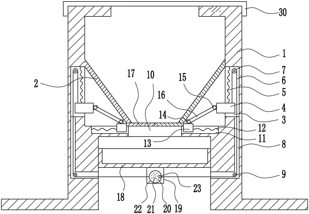 Integrated equipment for black potato storing and quantitate taking out