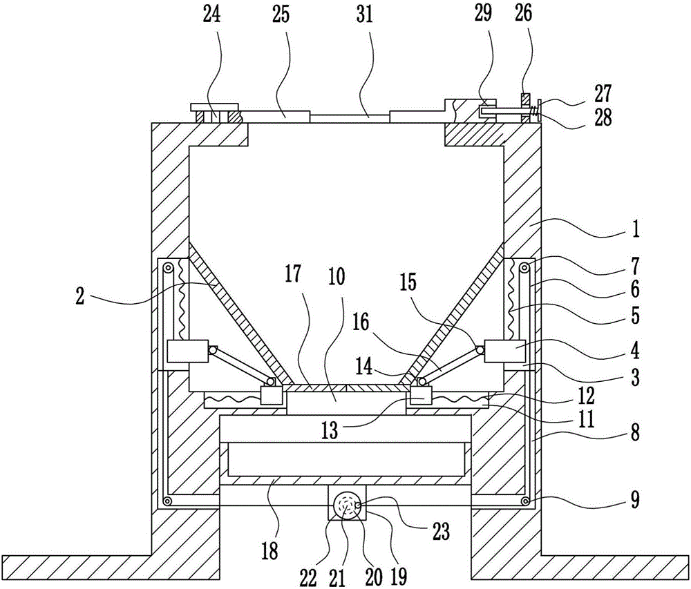 Integrated equipment for black potato storing and quantitate taking out