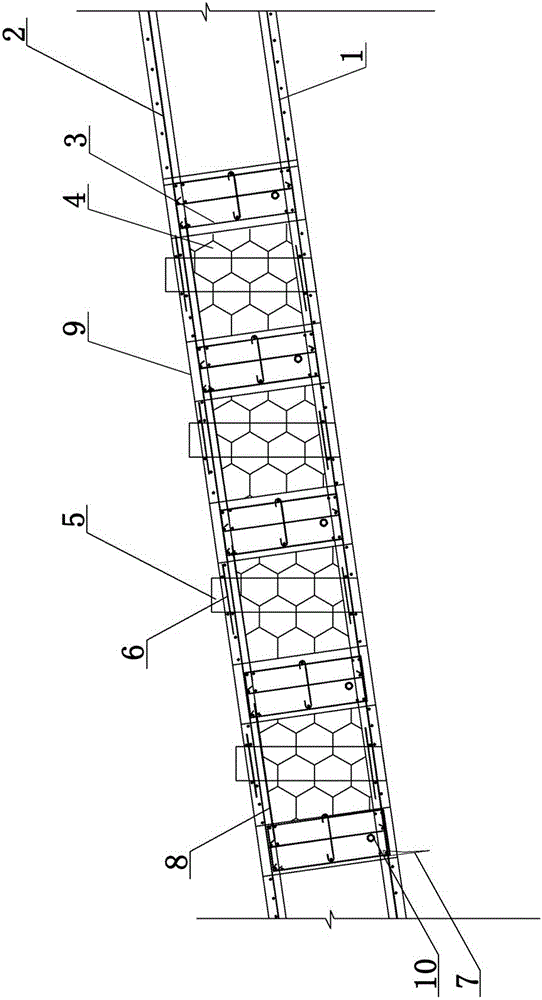 Theater type building seat ventilation hole cambered arrangement hollow inclined plate and construction method thereof