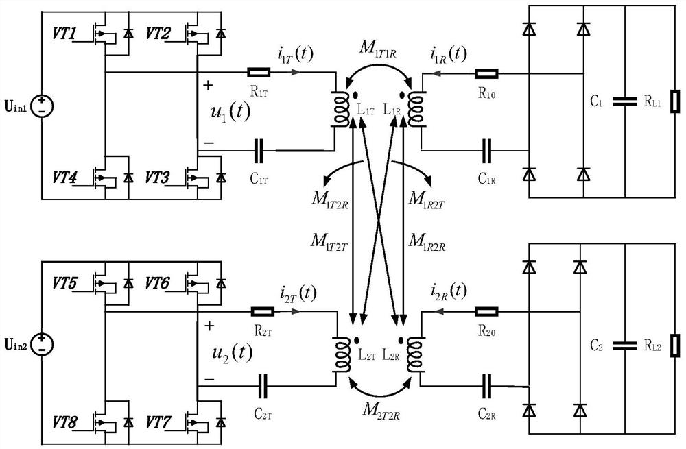 Same-side decoupling method for fixed-phase-difference modular wireless charging system