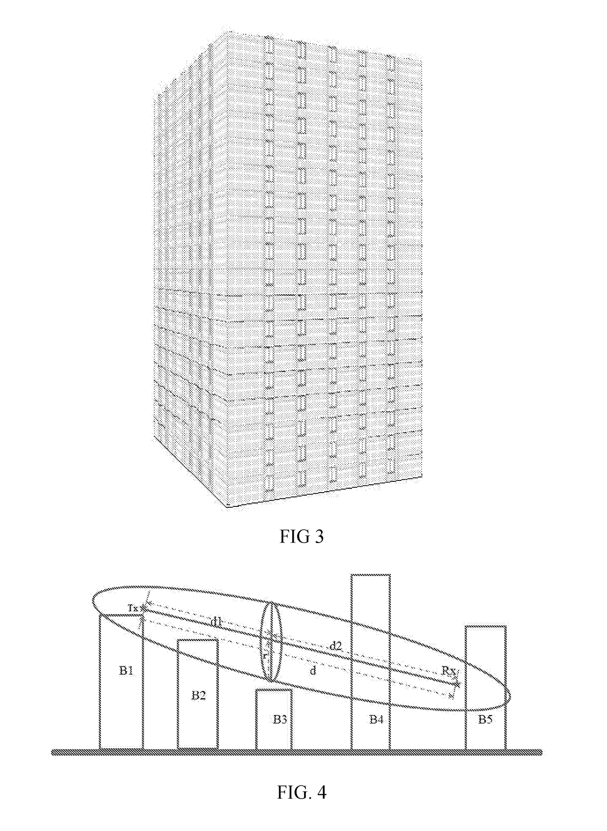 Method for predicting indoor three-dimensional space signal field strength using an outdoor-to-indoor propagation model