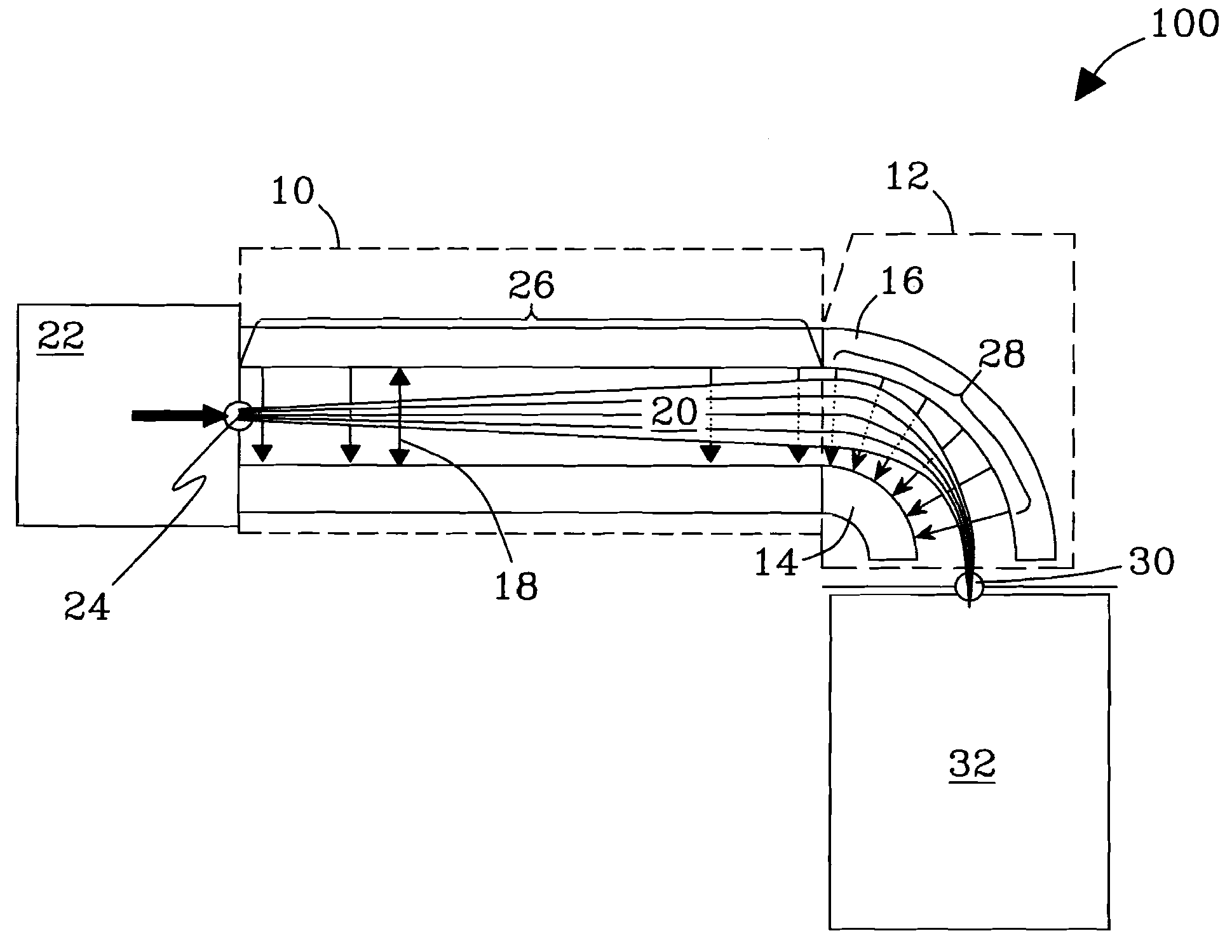 Hooked differential mobility spectrometry apparatus and method therefore