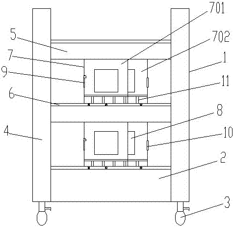 Multilayer protective scaffold with two sides provided with glass windows/doors