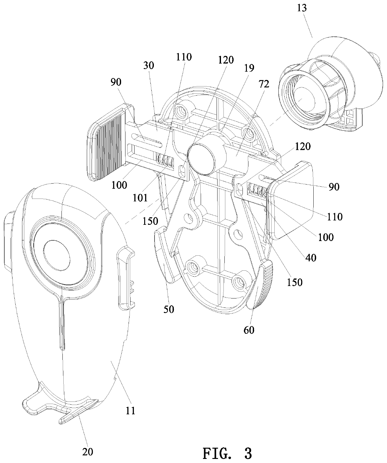 Automatic clamping holder for mobile device