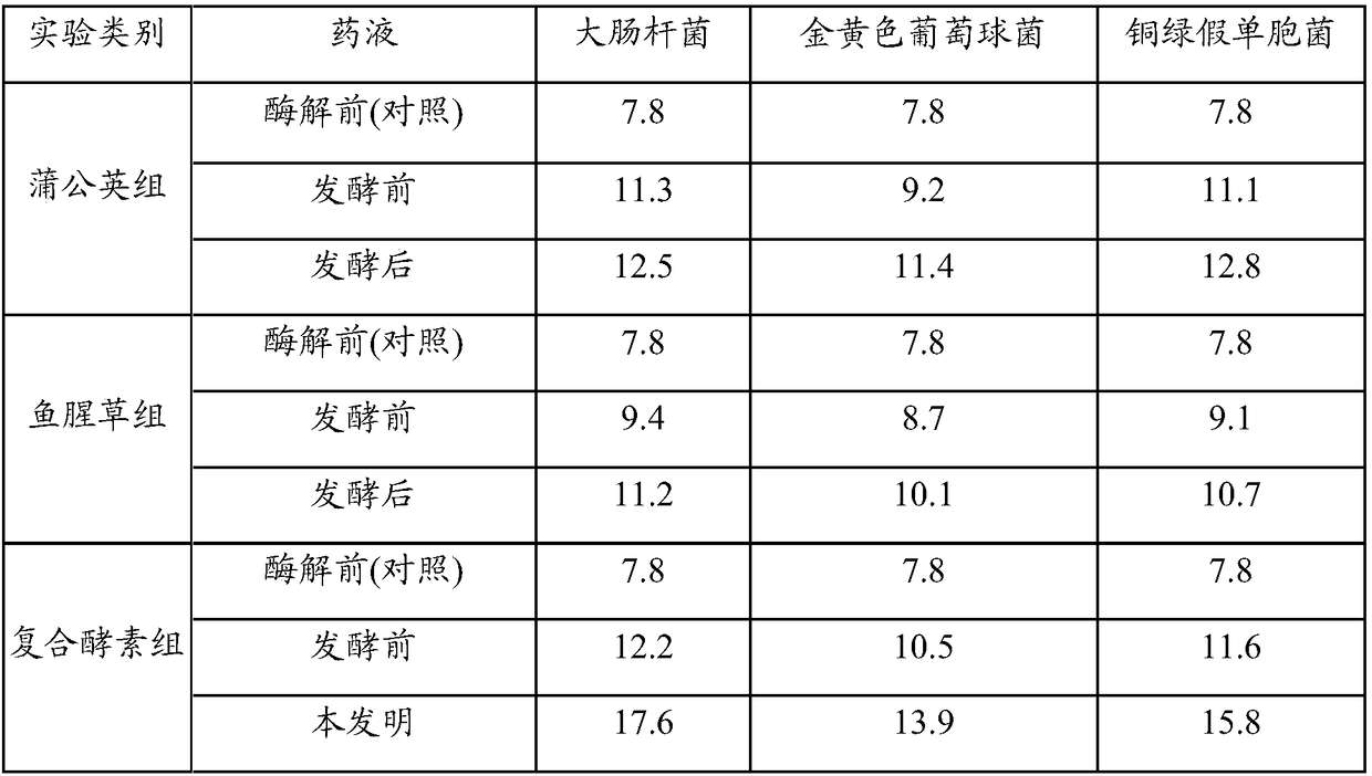 Herba taraxaci composite enzyme as well as preparation method and application thereof