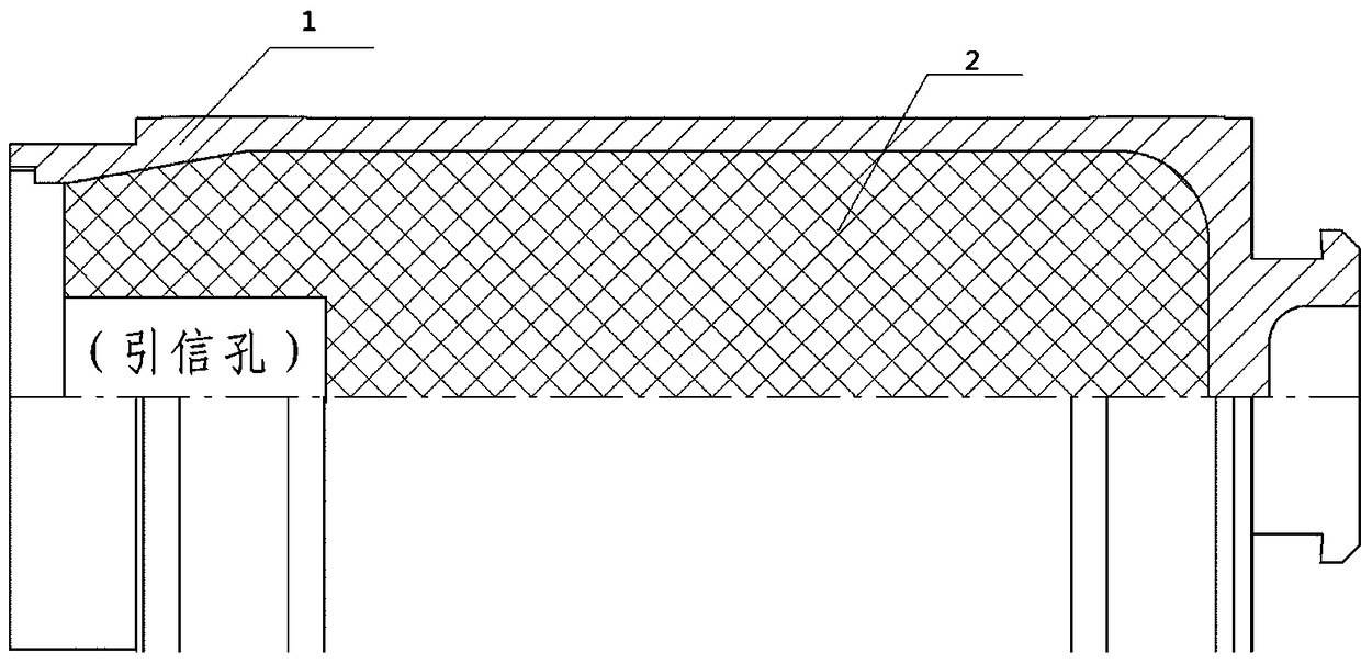 Deep-fuze-hole-provided thin-wall shell warhead composite powder charging method