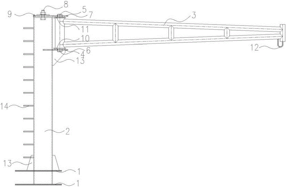 Portable operation and maintenance crane structure for offshore wind power base