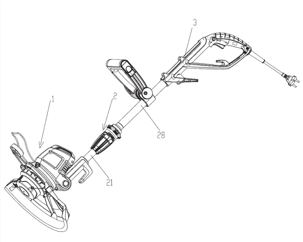 Rotary telescopic mechanism for grass trimmer