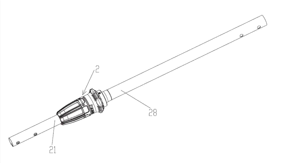 Rotary telescopic mechanism for grass trimmer