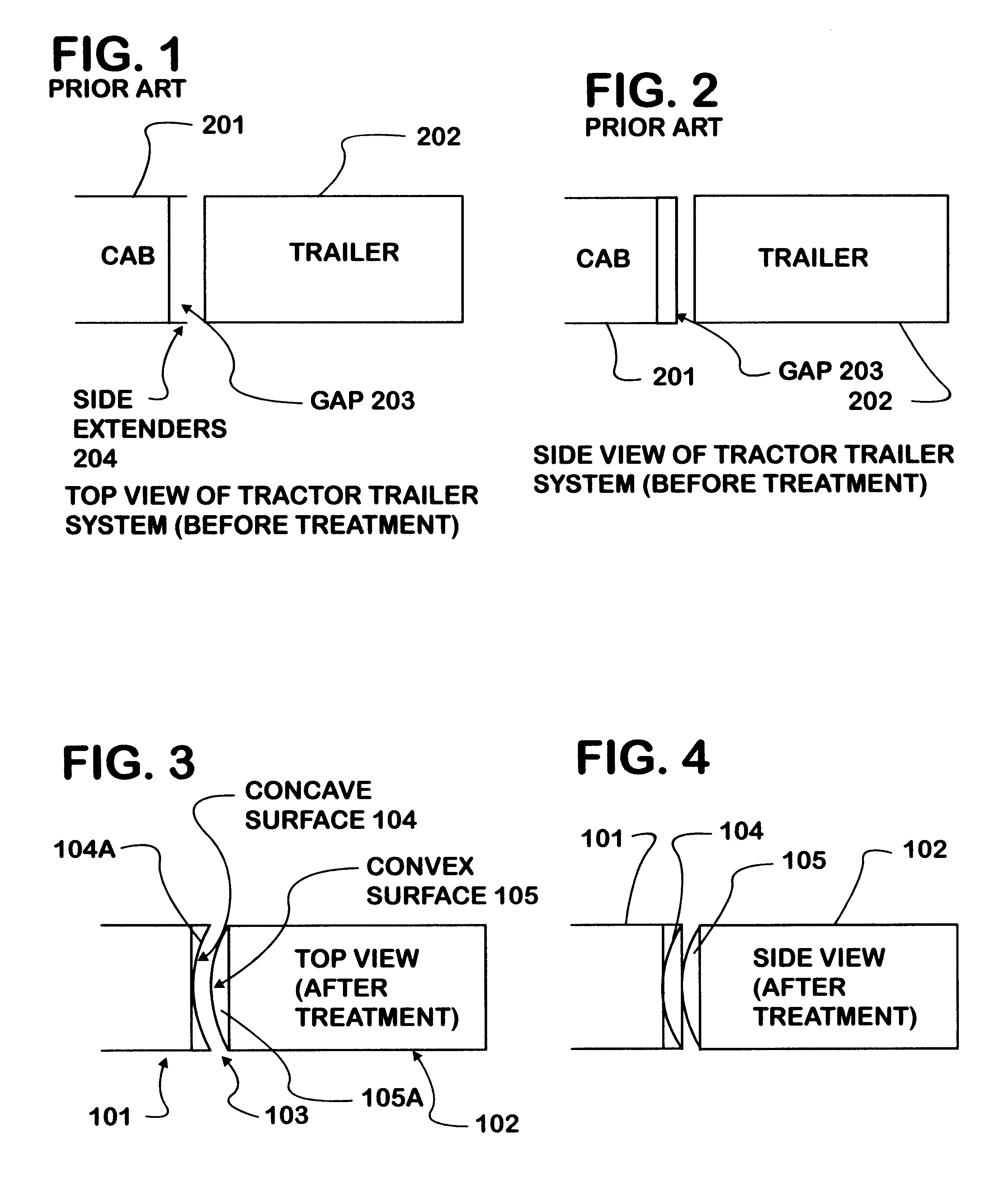 Tractor trailer gap treatment