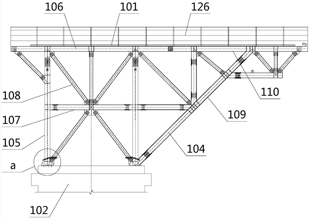 Multifunctional gantry device on top of suspension bridge pier