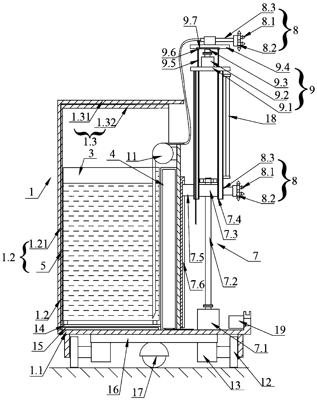 Electrostatic spraying robot capable of automatically walking