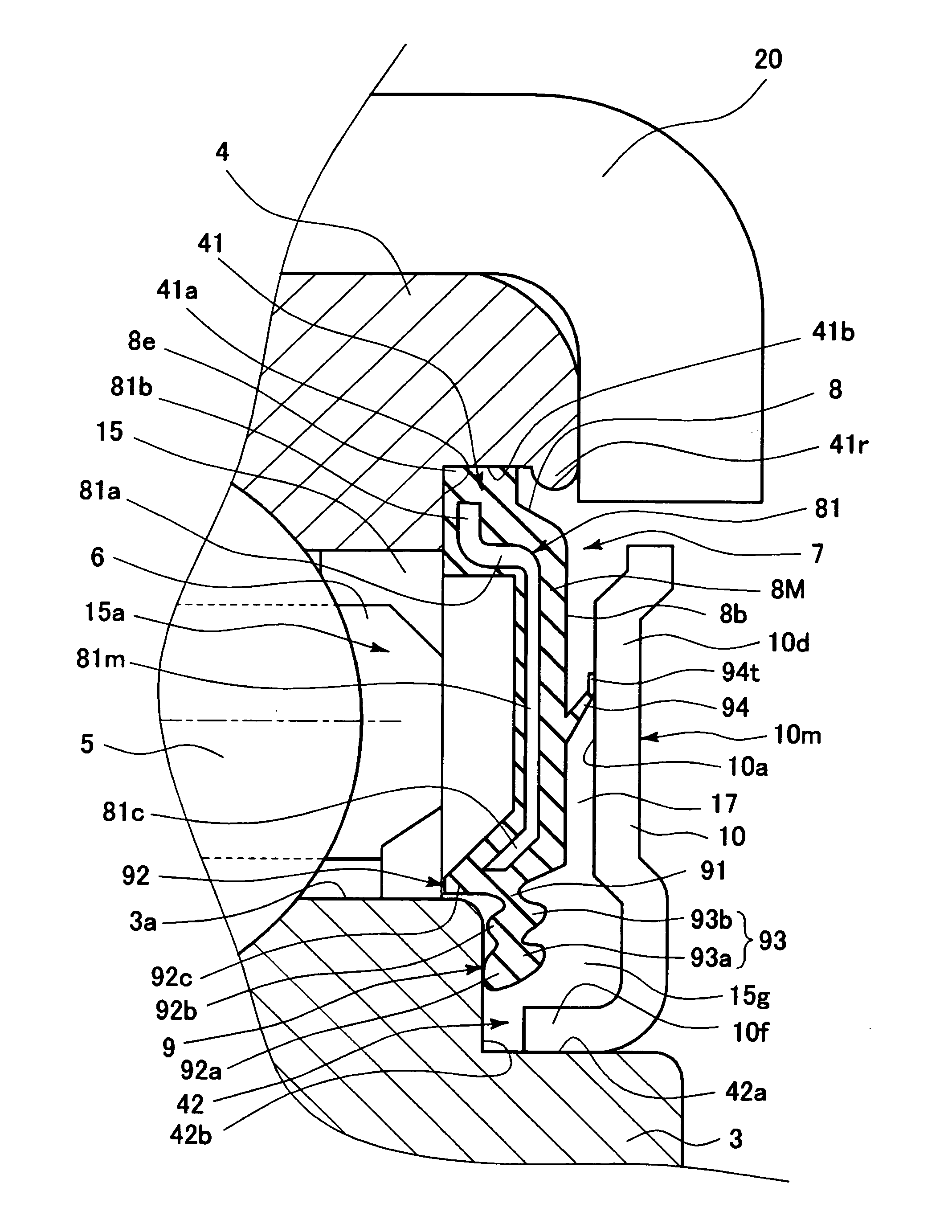 Sealing device for bearing