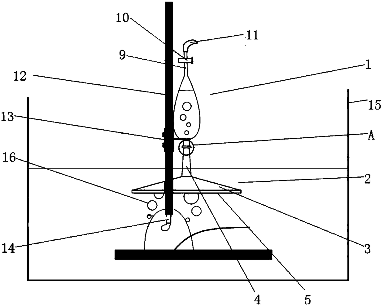 Device for collecting underwater wet method welding arc ambient gas and use method thereof