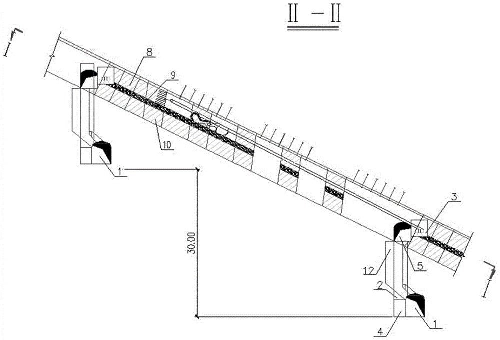 Room-and-pillar mining method for medium-thickness gently inclined ore bodies with waste rock interlayer